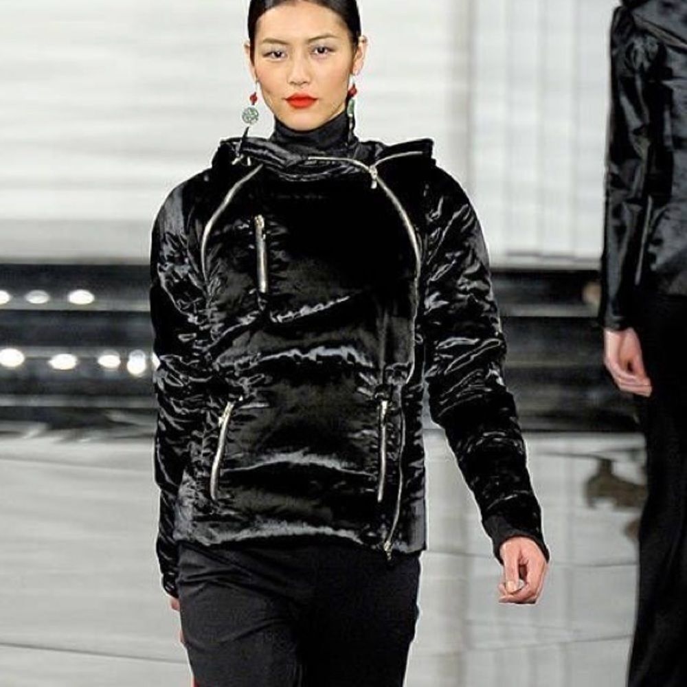 Ralph Lauren Collection Fall 2011 Runway Black Silk Blend Puffer Jacket